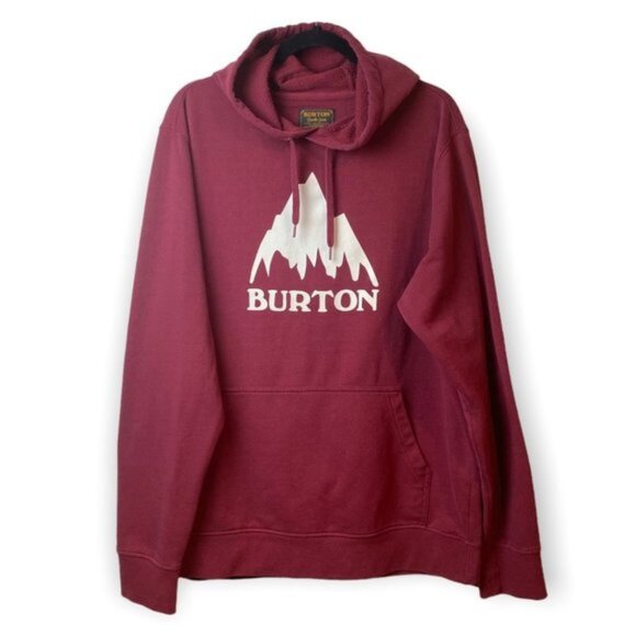 Burton Maroon Mens Drawstring Hoodie - Picture 1 of 6